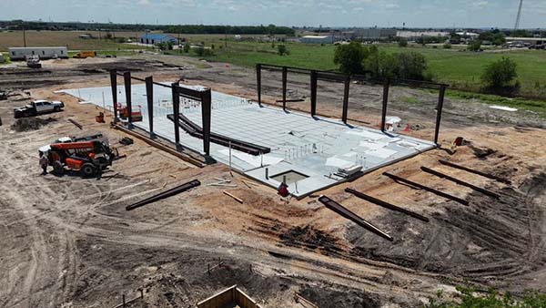 Construction project of Emergency Operations Center foundation and beams. 